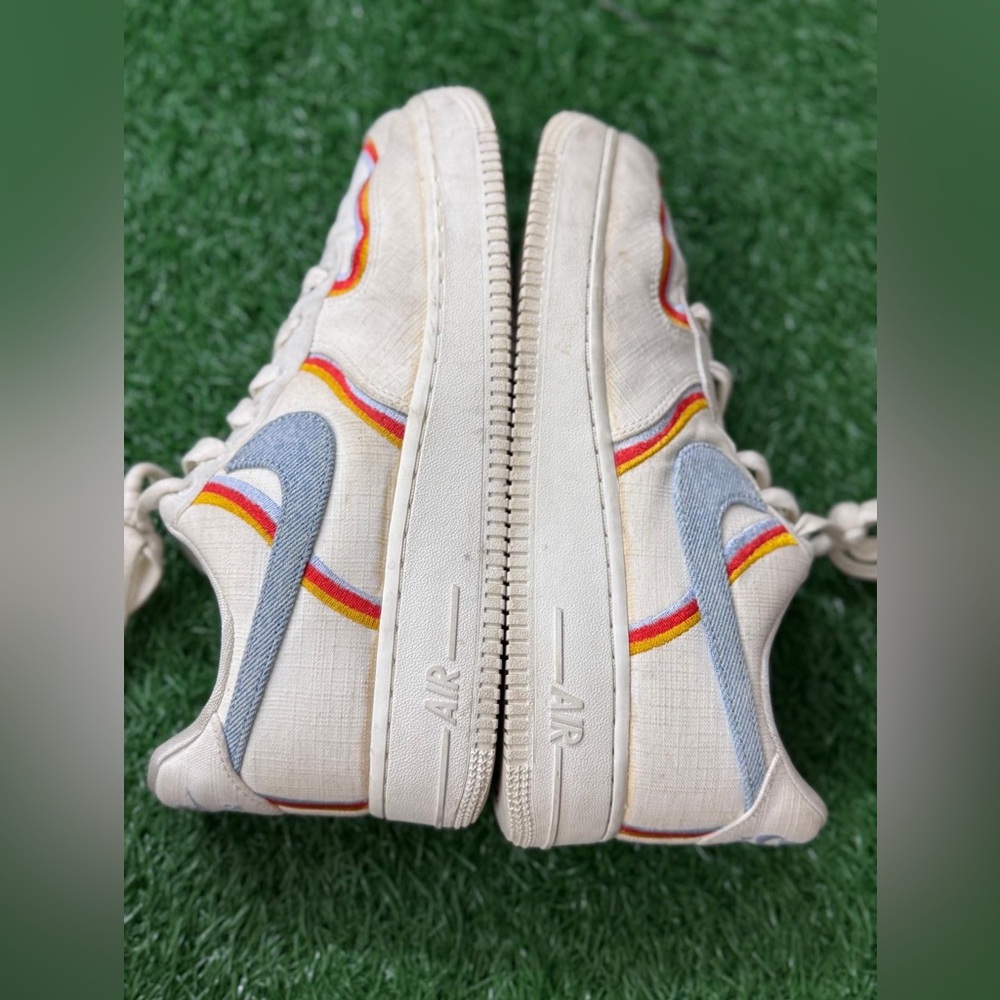 Nike Womens WMNS Air Force 1‎ '07 LV8 DJ4655 133 Denim Swoosh - Size 8